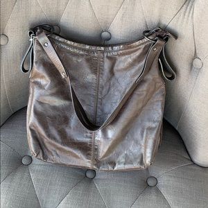 Coccinelle Dark Brown Italian Designer Hobo bag.Soft, Real Leather.Cool&Vintage